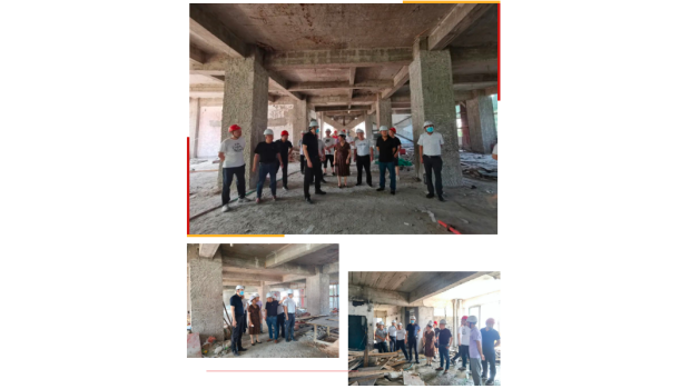 区人大领导现场督导我院西区综合楼项目建设情况！